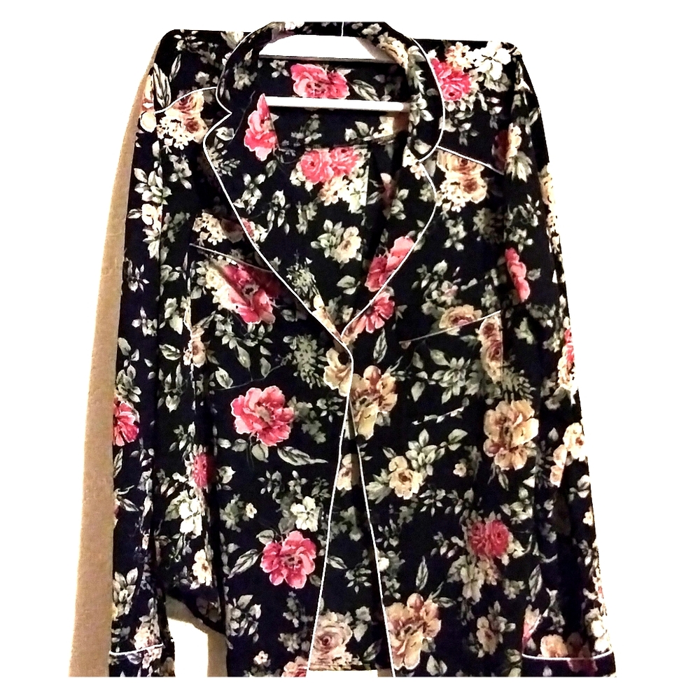 Floral button down blouse